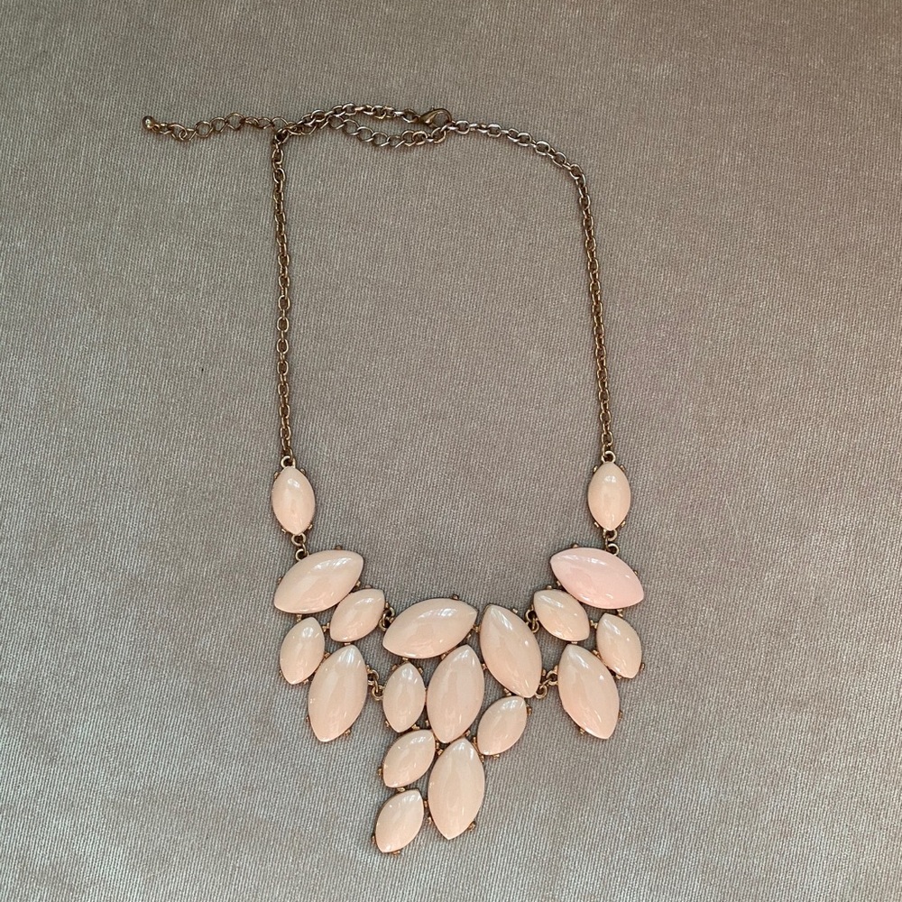 Pink/ peachy statement necklace